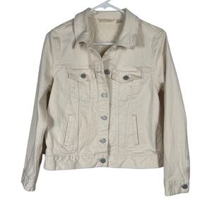 Soft Surroundings Cream Denim Jacket, Size S